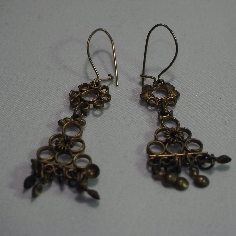 Delicate bronze earrings